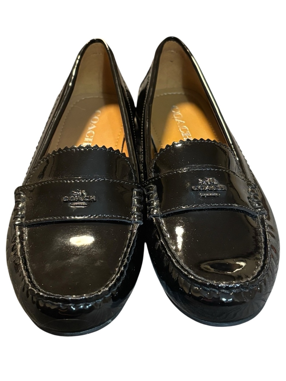 Coach loafers Odette black patent leather flats size 8.5 US women’s - Picture 3 of 10